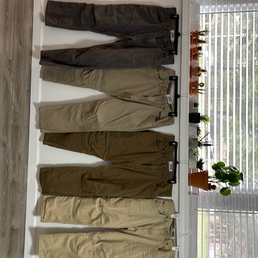 4 pairs of mountain khakis camber 107 pants Yellowstone, khaki, tobacco, grey